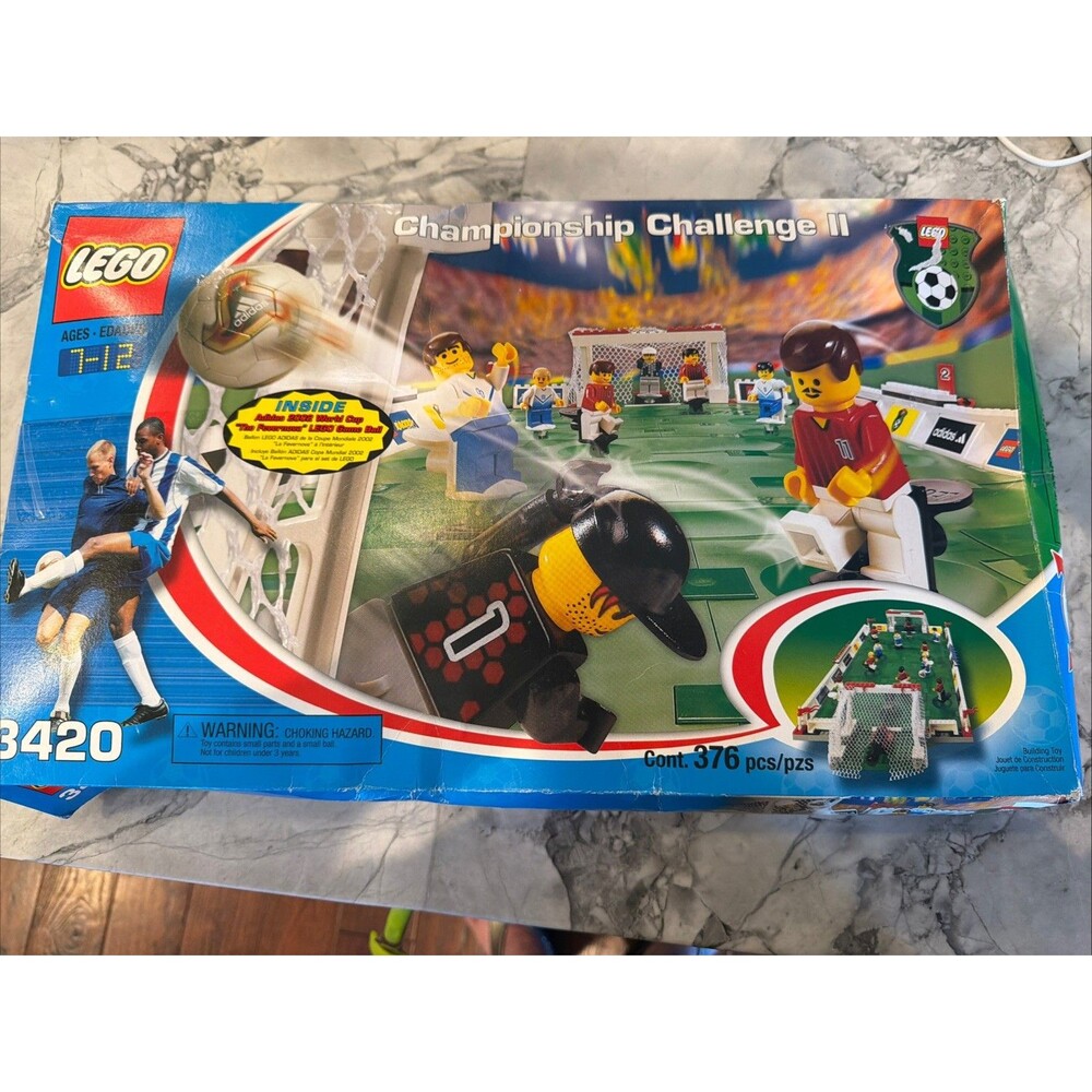 LEGO 3420 Championship Challenge II Soccer 2002 Incomplete 12 Minifigs Ball Nets